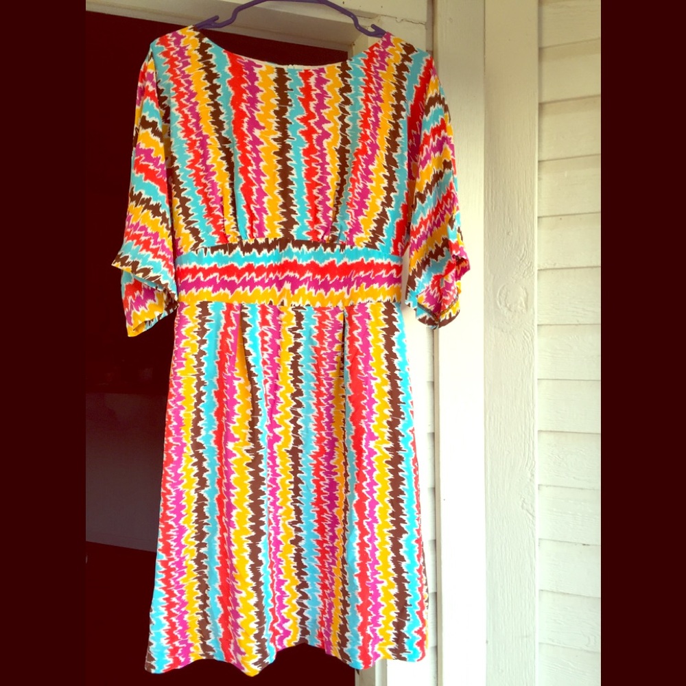 Trina Turk Multicolor Zigzag Midi Dress